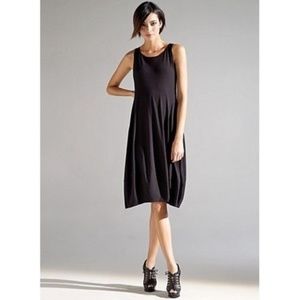 Eileen Fisher Lantern Black Jersey Dress Sz S
